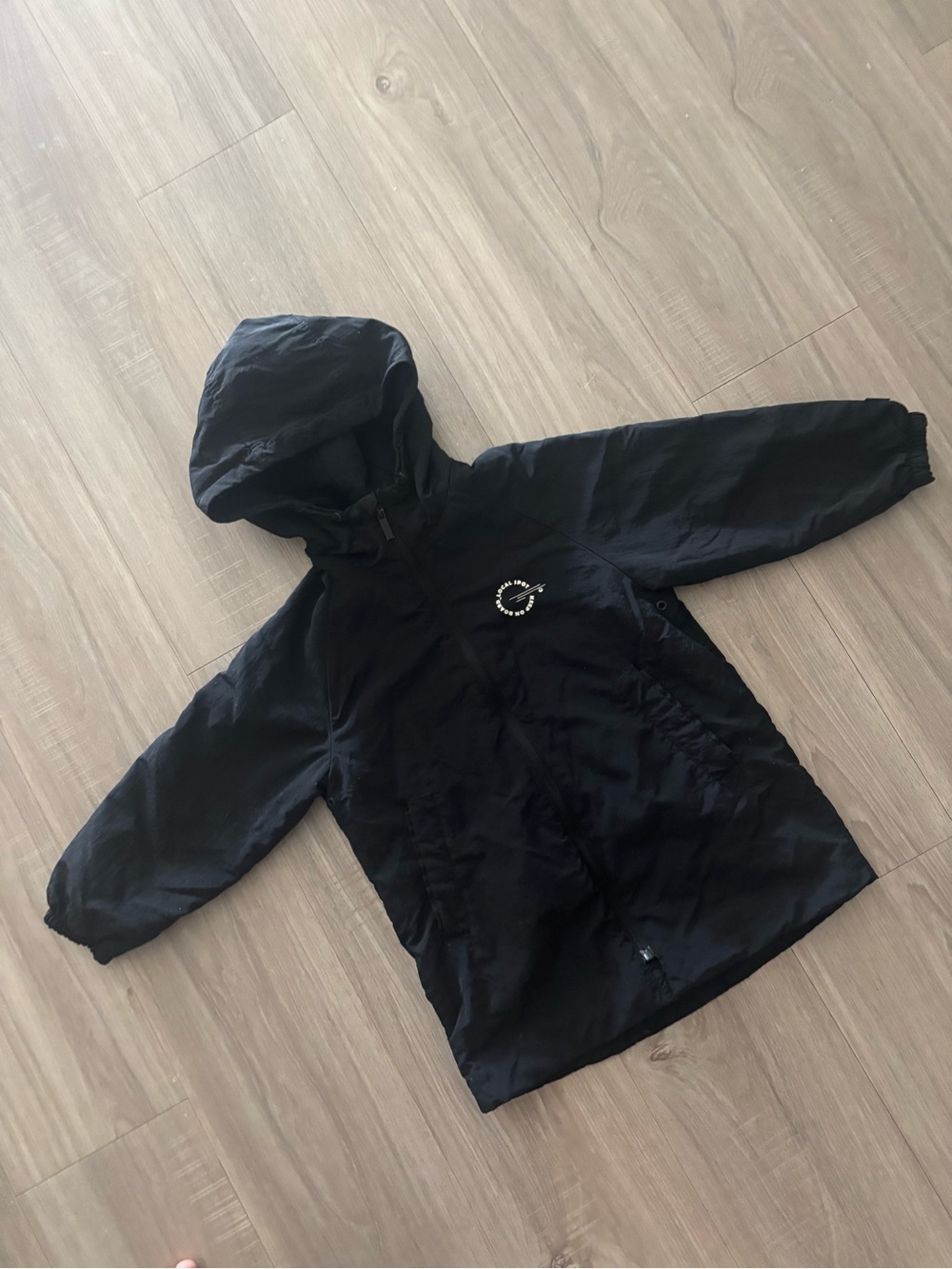 Zara Kids Black Hooded Jacket - Lightweight Weather-Resistant Coat 3/4T